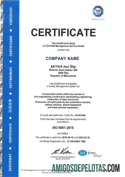 Macedonia Certificate Of Registration amostra